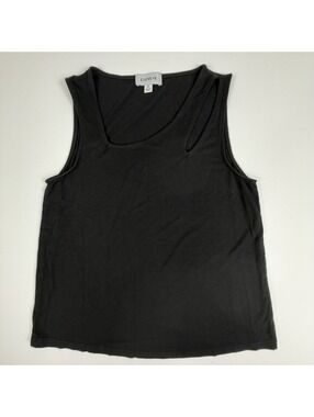 EVEREVE Black Scoop Neck Tank Top XS Sleeveless Stretch Rayon Basic Layering Tee